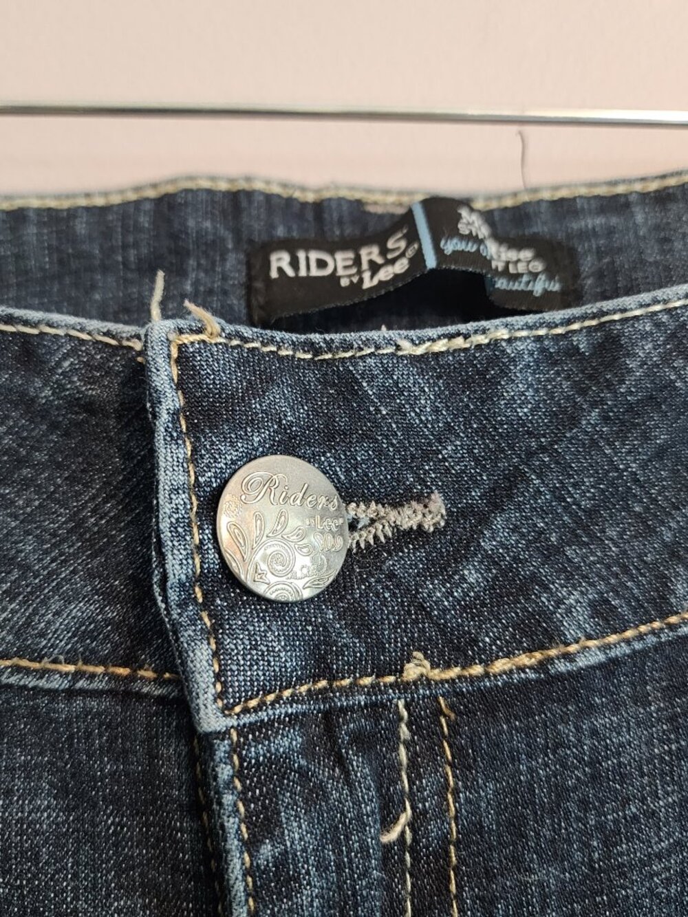 Lee Riders Women's Size 14 Long Relaxed Fit Straight Leg Mid-Rise - Picture 6 of 14